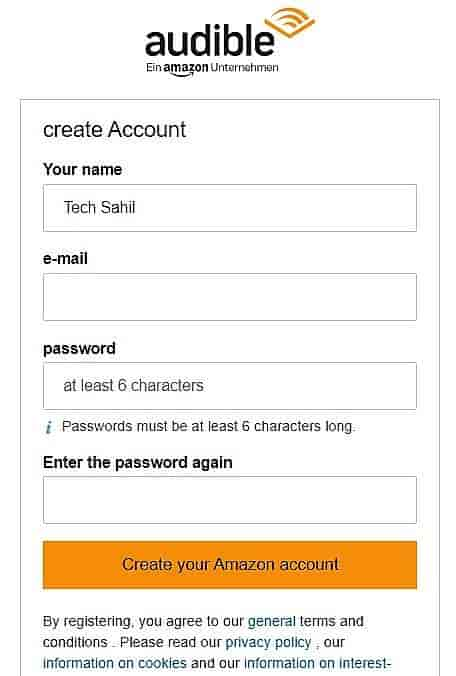 audible sign up